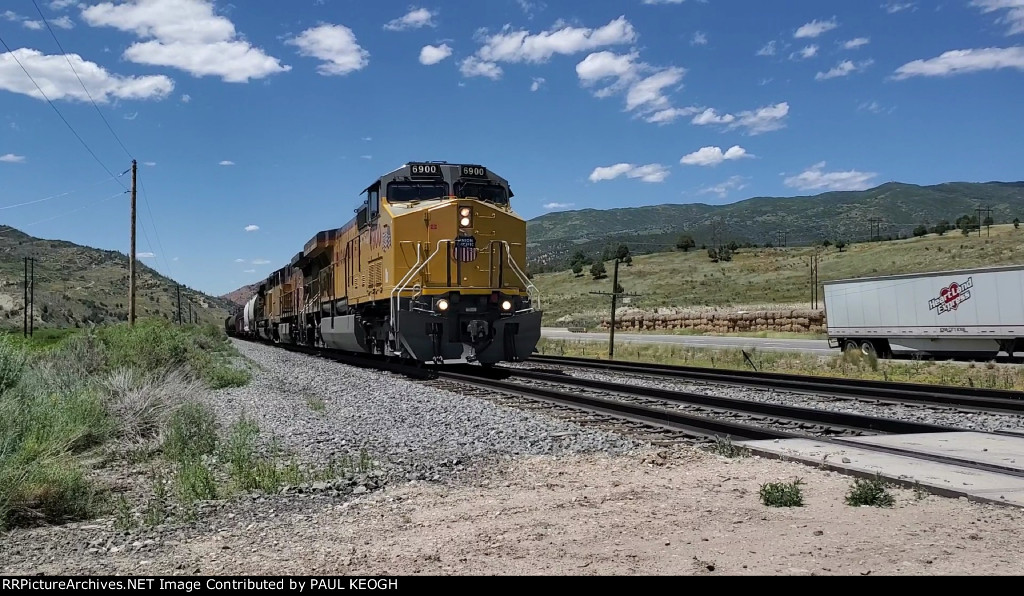 UP 6900 A Newely Rebuilt C44ACM Climbs The Grade Towards Soldier Summit Utah